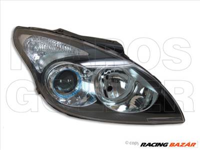 Hyundai I30 (FD) 2007.03-2011.10.31 fényszóró H1/H7 jobb, fekete házas 09.04-től (motoros állítás, motor nélkül) DEPO (00T4)