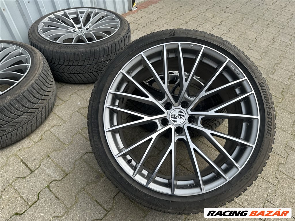 R21 5x112 (66.45) MAK SPECIALE GRAPHITE MIRROR FACE 10J ET19 + 275/35 Bridgestone  8. kép