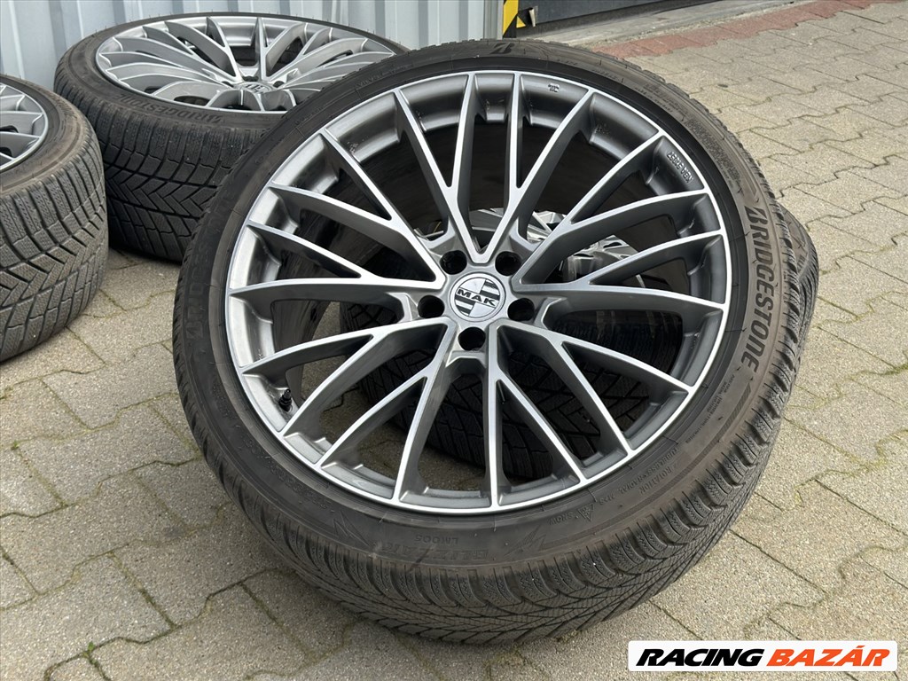 R21 5x112 (66.45) MAK SPECIALE GRAPHITE MIRROR FACE 10J ET19 + 275/35 Bridgestone  9. kép