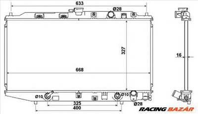 NRF 516728 - Vízhűtő (Hűtőradiátor) HONDA