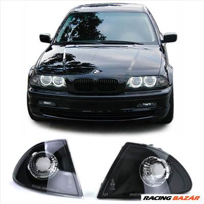 BMW E46 1998-2001 limousine touring fekete átlátszó burás első index pár