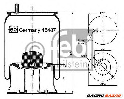 FEBI BILSTEIN 45487 - Légrugó rugótömb MERCEDES-BENZ 1. kép