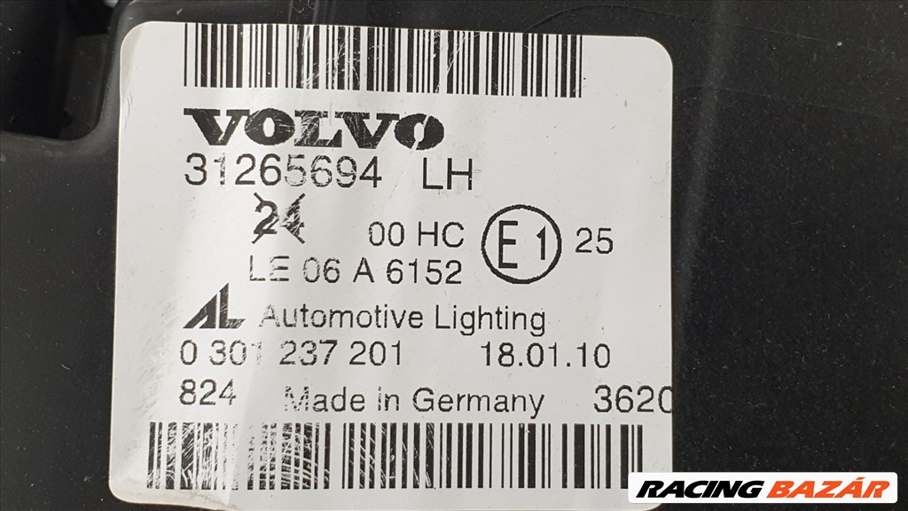 506997 Volvo V50 2010, Bal Első Projektoros Lámpa, Fényszóró, 31265694 5. kép