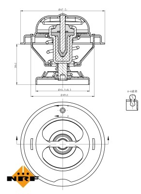 NRF 725062 - termosztát, hűtőfolyadék MERCEDES-BENZ 1. kép