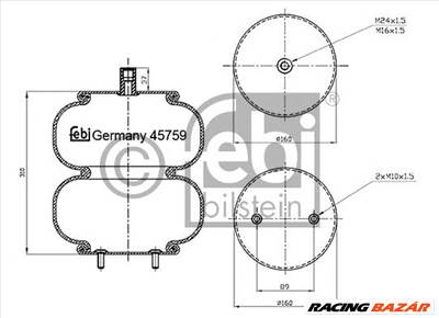 FEBI BILSTEIN 45759 - Légrugó rugótömb RENAULT TRUCKS VOLVO