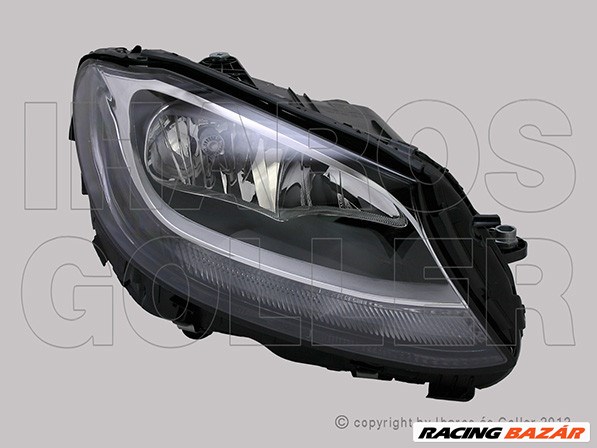 Mercedes C (W205) 2014.03.01-2018.08.30 Fényszóró 2H7+LED jobb, fekete (motorral) DEPO (11AI) 1. kép