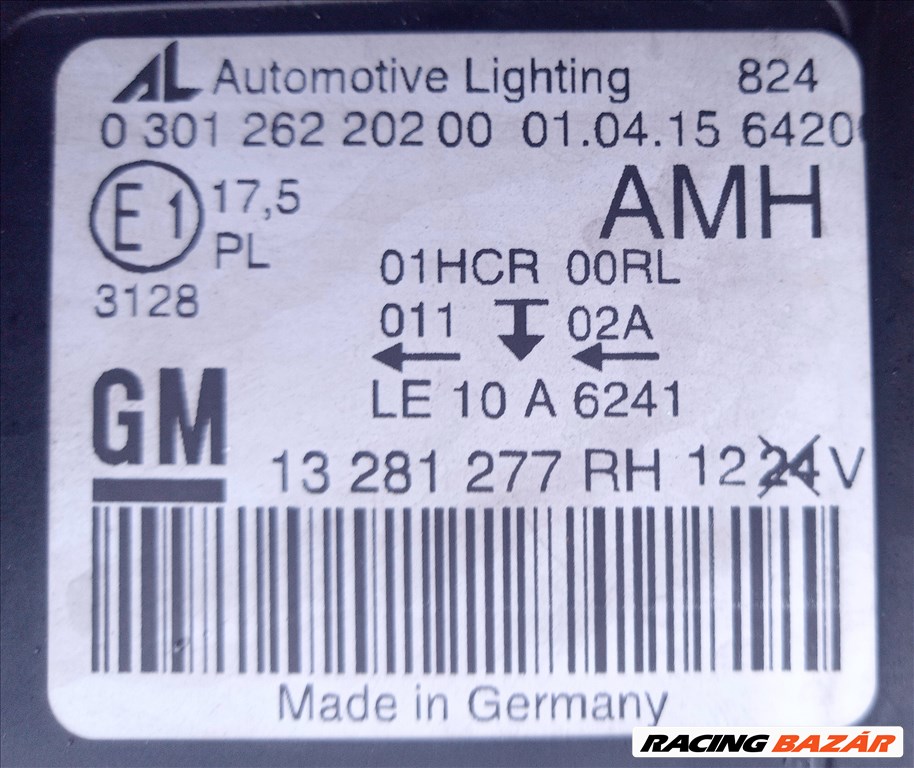 Opel Astra J GTC 1.4 J Astra GTC és Cascada jobb első fényszóró lámpa  13281277rh 030126220200 3. kép