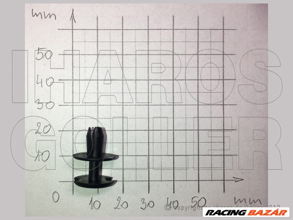 Opel Astra G 1997.09.01-2003.08.31 Patent első lökhárítóhoz, &quot;felső&quot; (D=15;d=6;H=21) (07Y5) 1. kép