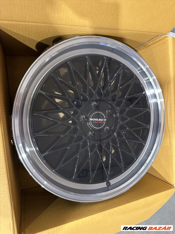 R20 5x112 (66,5) Borbet B 8.5J ET25 BLACK RIM POLISHED új alufelnik, felnik 20"  8. kép