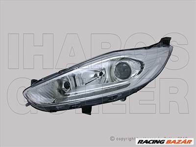 Ford Fiesta 2013.02.01-2017.05.01 fényszóró H7/H1/LED bal króm, DE.,+ napf.motorral TYC (0WMR)