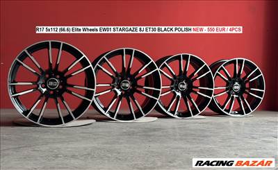 R17 5x112 (66.6) Elite Wheels EW01 STARGAZE 8J ET30 BLACK POLISH új alufelnik / bmw 17"