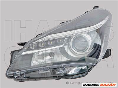 Toyota Yaris 2014.07.01-2017.02.28 Fényszóró HIR2/LED bal, fekete FF (motoros) DEPO (1AAS)