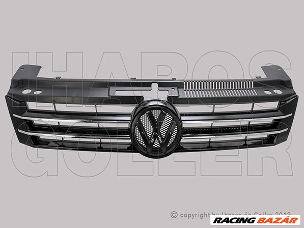 Volkswagen Sharan 2010.06.01- Hűtődíszrács feketére festett, króm díszléccel (15KN) 1. kép