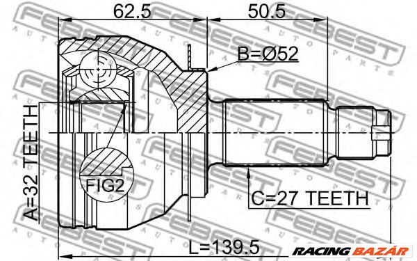 FEBEST 0810-B13MT - féltengely csukló SUBARU 1. kép