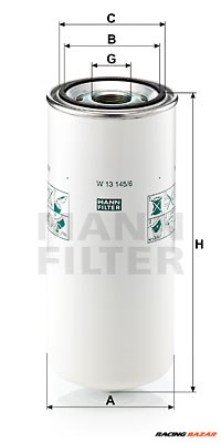 MANN-FILTER W 13 145/6 - olajszűrő DAF 1. kép