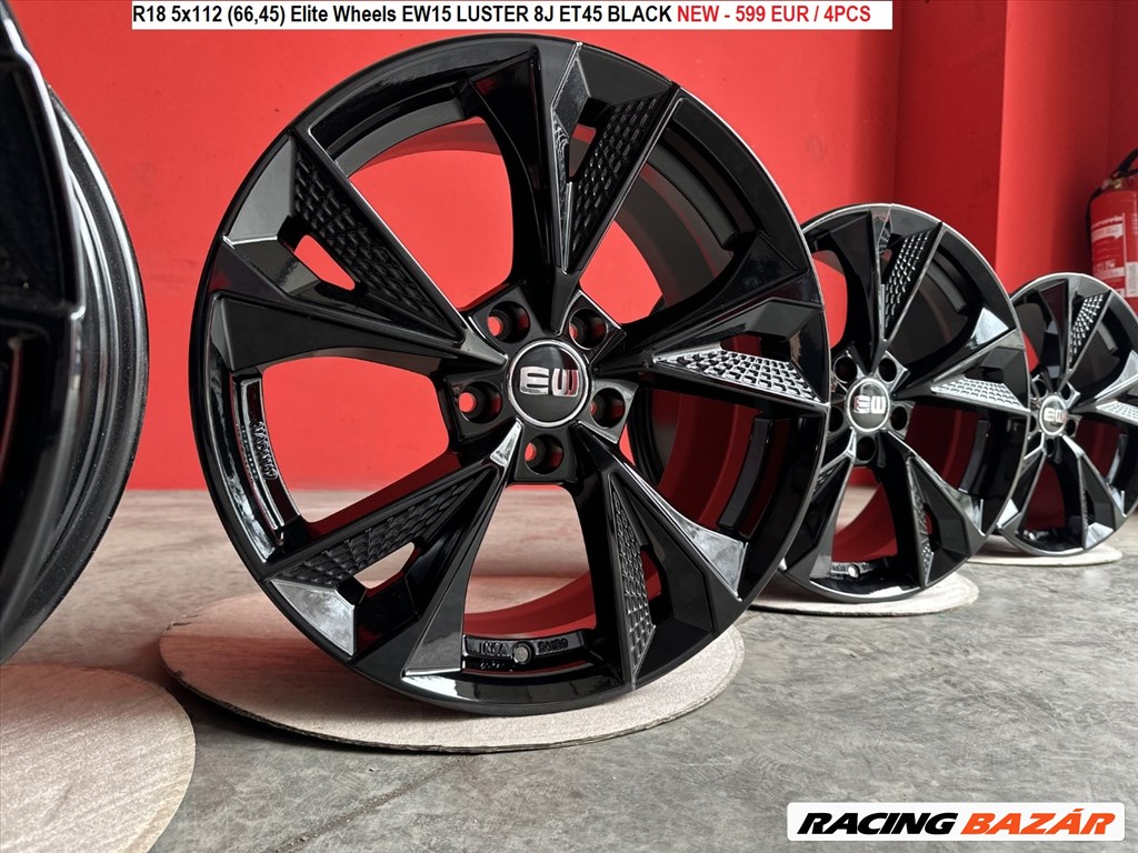 R18 5x112 (66,45) Elite Wheels EW15 LUSTER 8J ET45 BLACK Új alufelnik 8x18 18"  1. kép