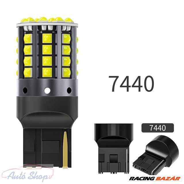 T20 W21W LED AUTÓ ÉGő ,  IZZÓ  SMD LED 7440 1. kép