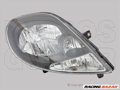 Nissan Primera (P12) 2002.03.01-2007.12.31. fényszóró H4 jobb fehér villogó, fekete házas (motoros állítás, motor nélkül) (1DZG)