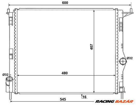 NRF 53069A - Vízhűtő (Hűtőradiátor) DACIA LADA RENAULT 1. kép