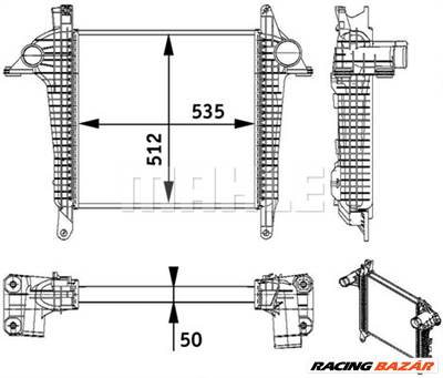 MAHLE CI 136 000P - töltőlevegő-hűtő MAN