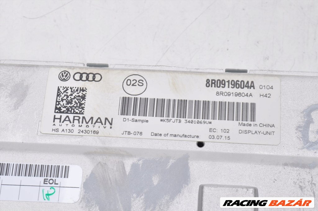 Audi Q5 (8R) Harman Kardon navigációs kijelző 8r0919604a 4. kép