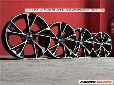 R17 5x112 (66,45) Elite Wheels EW15 LUSTER 7.5J ET36 BLACK POLISH új alufelnik VW skoda audi