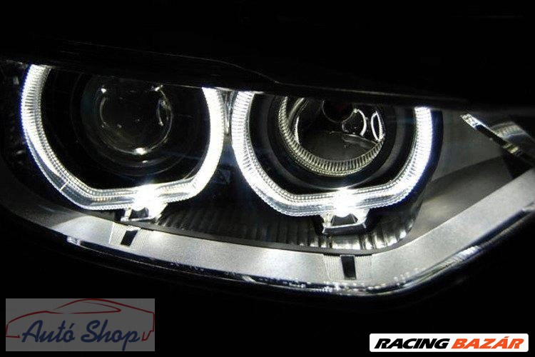 BMW F30 F31 Angel Eyes LED Fekete Fényszóró  pár 2. kép