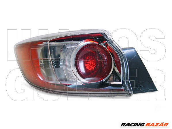 Mazda 3 2009.04.01-2011.10.31 Hátsó lámpa üres bal, külső, pir-feh. (3/5 a.)TYC (001E) 1. kép