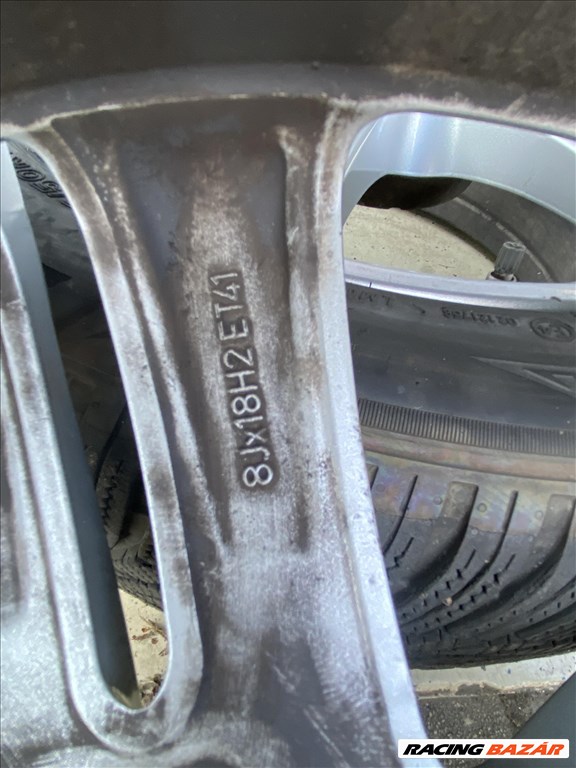  5x112 lyukosztású 18" használt  alufelni, rajta 245/50 újszerű Bridgestone téli gumi 4db 5. kép