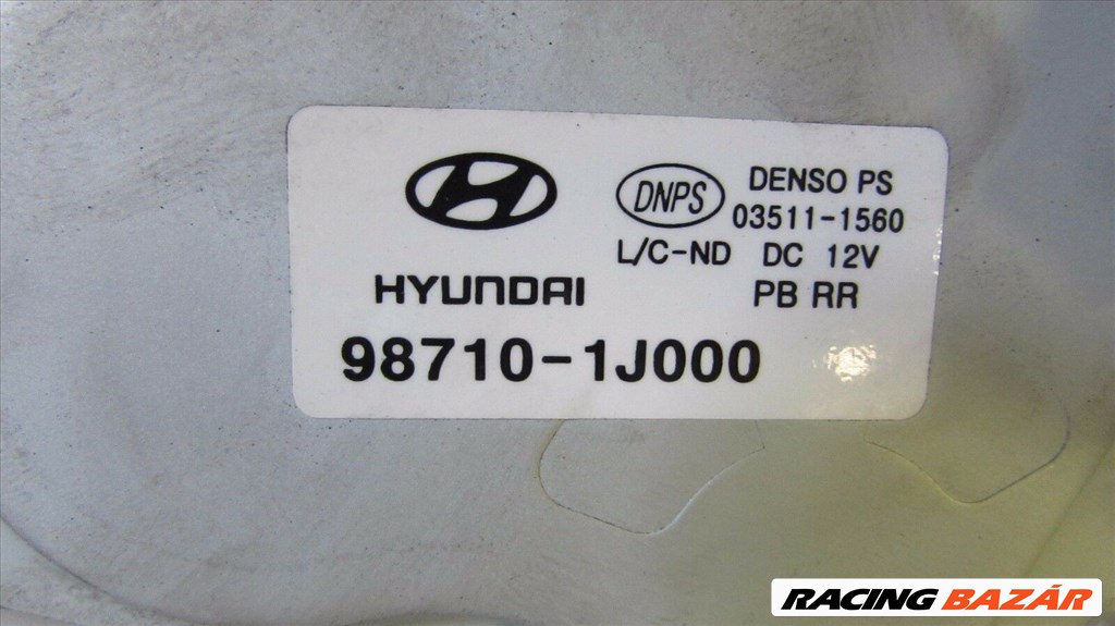 11763 HÁTSÓ ABLAKTÖRLŐ MOTOR - Hyundai i20 08-12 / 70.000km, 98700-1J000 / 987001J000 3. kép