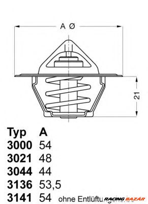 WAHLER 3141.87D - termosztát, hűtőfolyadék AUDI AUDI (FAW) SEAT SKODA SKODA (SVW ) VW VW (FAW) VW (S 1. kép