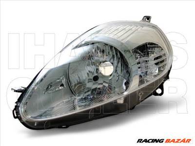 Fiat Grande Punto 2005.10.01-2009.11.30 fényszóró H4 bal, króm házas 08.10-ig (motorral) DEPO (15D3)