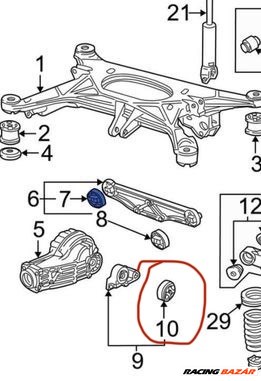 Audi A8/S8 D2 eredeti difi tartó oldalsó szilent 4d0599381e 1. kép