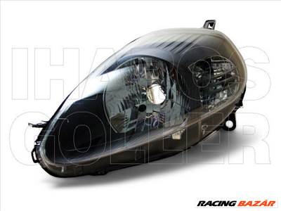 Fiat Grande Punto 2005.10.01-2009.11.30 fényszóró H4 bal, fekete házas 08.10-ig (motorral) DEPO (15D6)