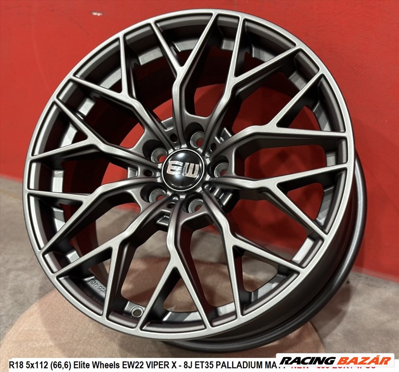 R18 5x112 (66,6) Elite Wheels EW22 VIPER X - 8J ET35 PALLADIUM MATT  új alufelnik 8x18 18" 1. kép