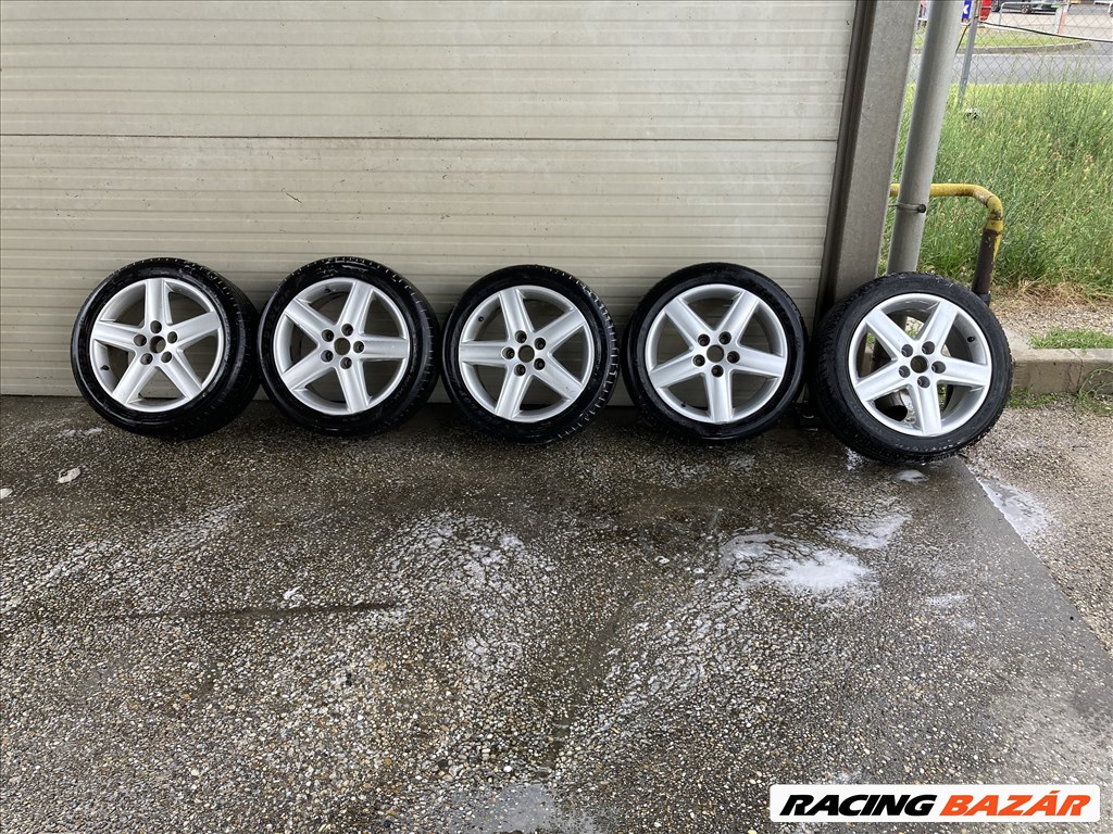  4db gyári AUDI 17" 5x112 alufelni 4F0.601.025.K rajta 3db 235/45 Dunlop nyári gumival A6 C5 1. kép