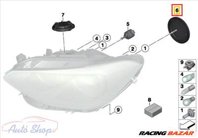 BMW F10 F11 F20 F21 E70 E71 EREDETI FÉNYSZÓLÓ SAPKA , TAKARÓ BURKOLAT 63117204272