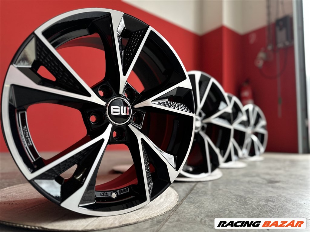 R18 5x112 (66,45) Elite Wheels EW15 LUSTER 8J ET31 BLACK POLISH  ÚJ ALUFELNIK 18" 6. kép