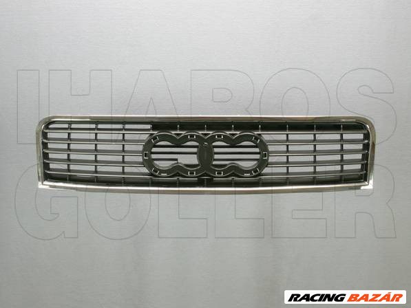Audi A4 2001.01.01-2004.10.31 Hűtődíszrács fekete, krómkerettel (06PZ) 1. kép