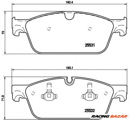 BREMBO P 50 102 - fékbetét BRABUS MERCEDES-BENZ 1. kép