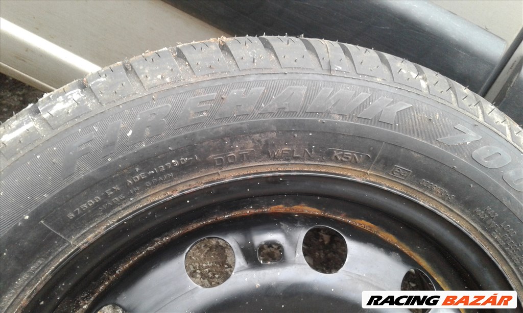  5x100 lyukosztású 15" új (gyári felni) lemezfelni, rajta 195/55 új Firestone nyári gumi gumi  5. kép