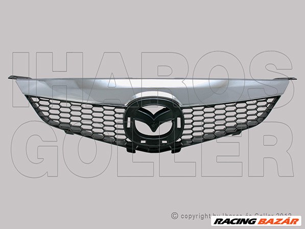 Mazda 6 2005.06.01-2007.08.31 Hűtődíszrács króm-fekete (15NE) 1. kép