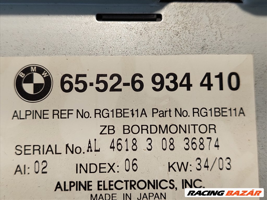 BMW E46 16:9 nagy navi navigáció fejegység kijelző - CD - kijelző hibával (150005) 65526934410 6. kép