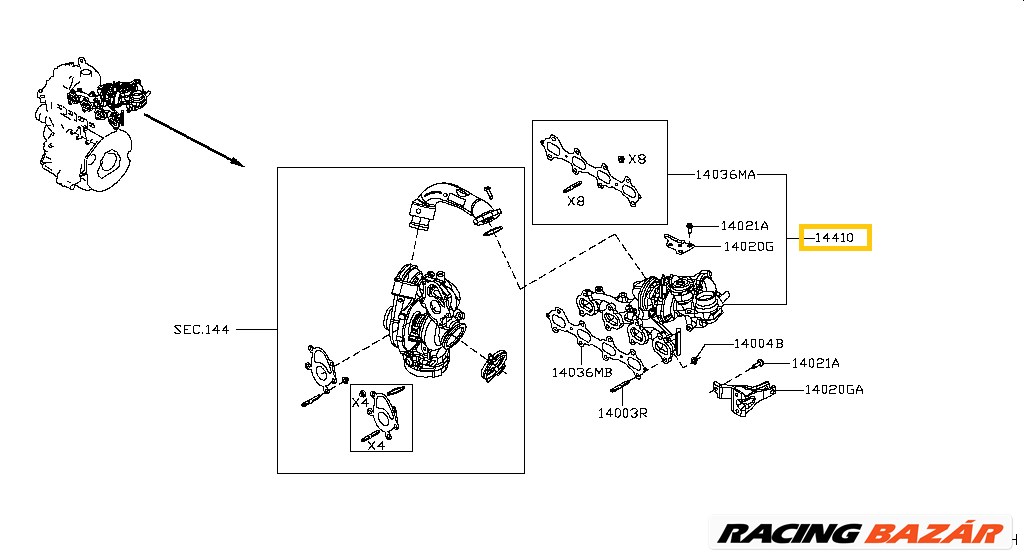 Gyári Nissan Navara Turbó D23 2.3 dCi 2015- 1400400q1g 6. kép