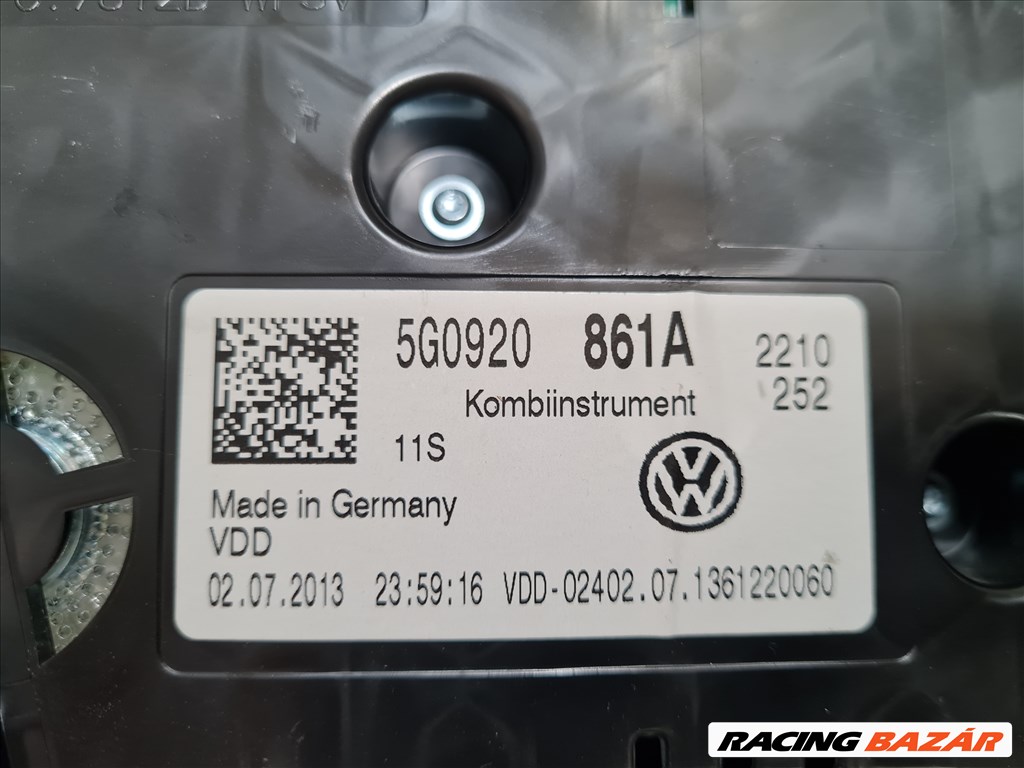 Volkswagen Golf VII órasor 5G0 920 861 A  8. kép