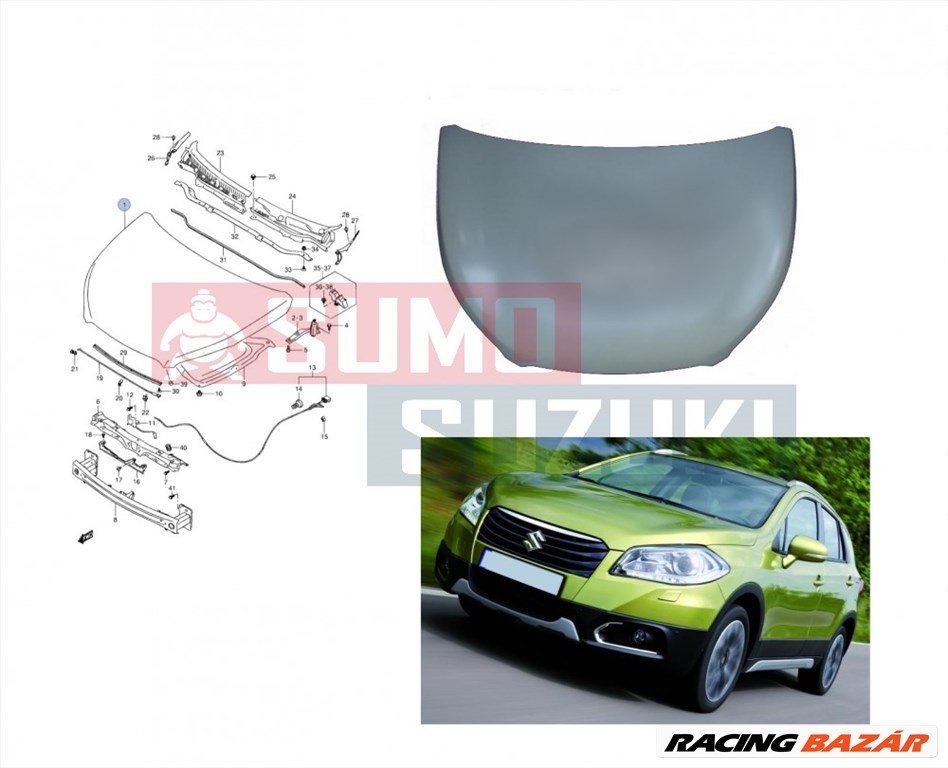 Suzuki S-Cross 2013-2017 Motorháztető Gyári Suzuki India Alapozott  1. kép