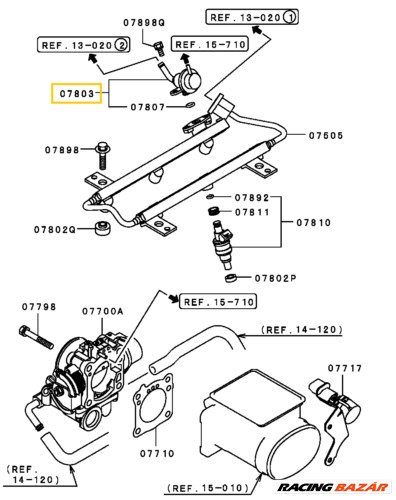 Mitsubishi Pajero Üzemanyag Nyomásszabályzó Szelep MD305927 3. kép