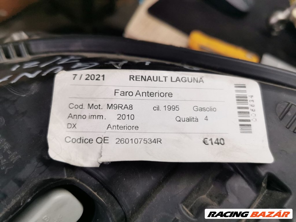 Renault Laguna III Jobb Fényszóró  26010753r 3. kép