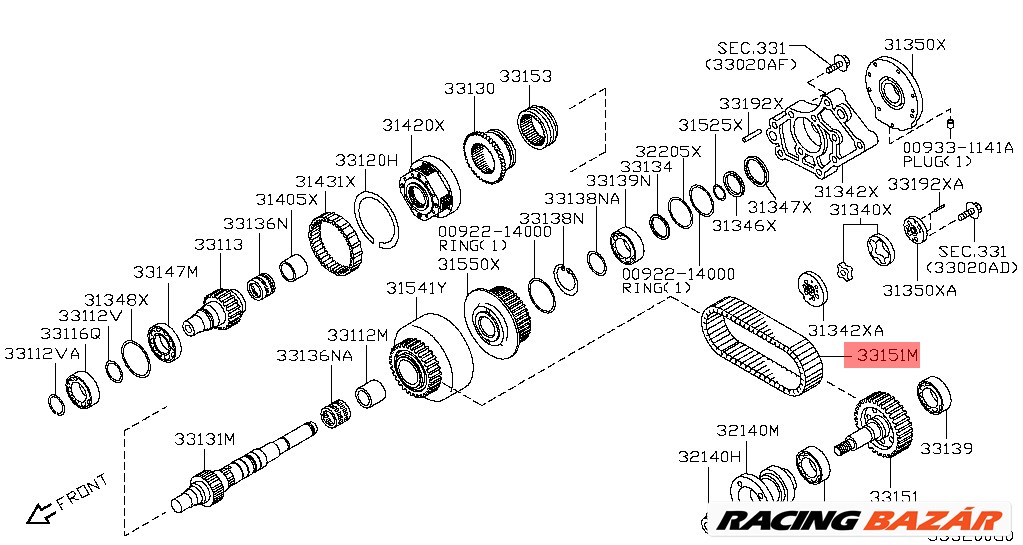 Gyári Nissan Navara Osztómű Lánc D22 D40 2.5 TD 2.5 Di 2.5 dCi 3.0 dCi 1998-2015 33152ea300 3315230c00 2. kép