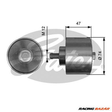 GATES T36637 - hosszbordásszíj vezetőgörgő IVECO 1. kép